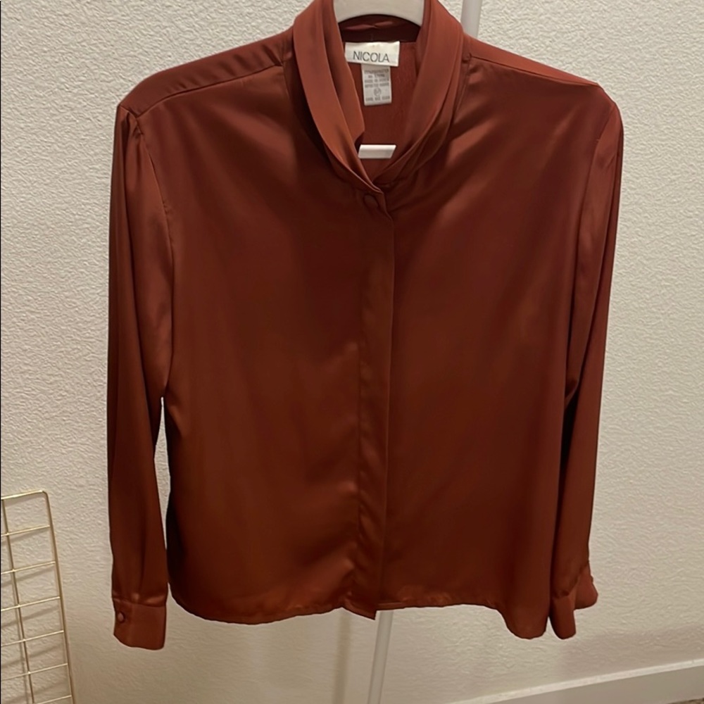 Vintage Nicola brown button up